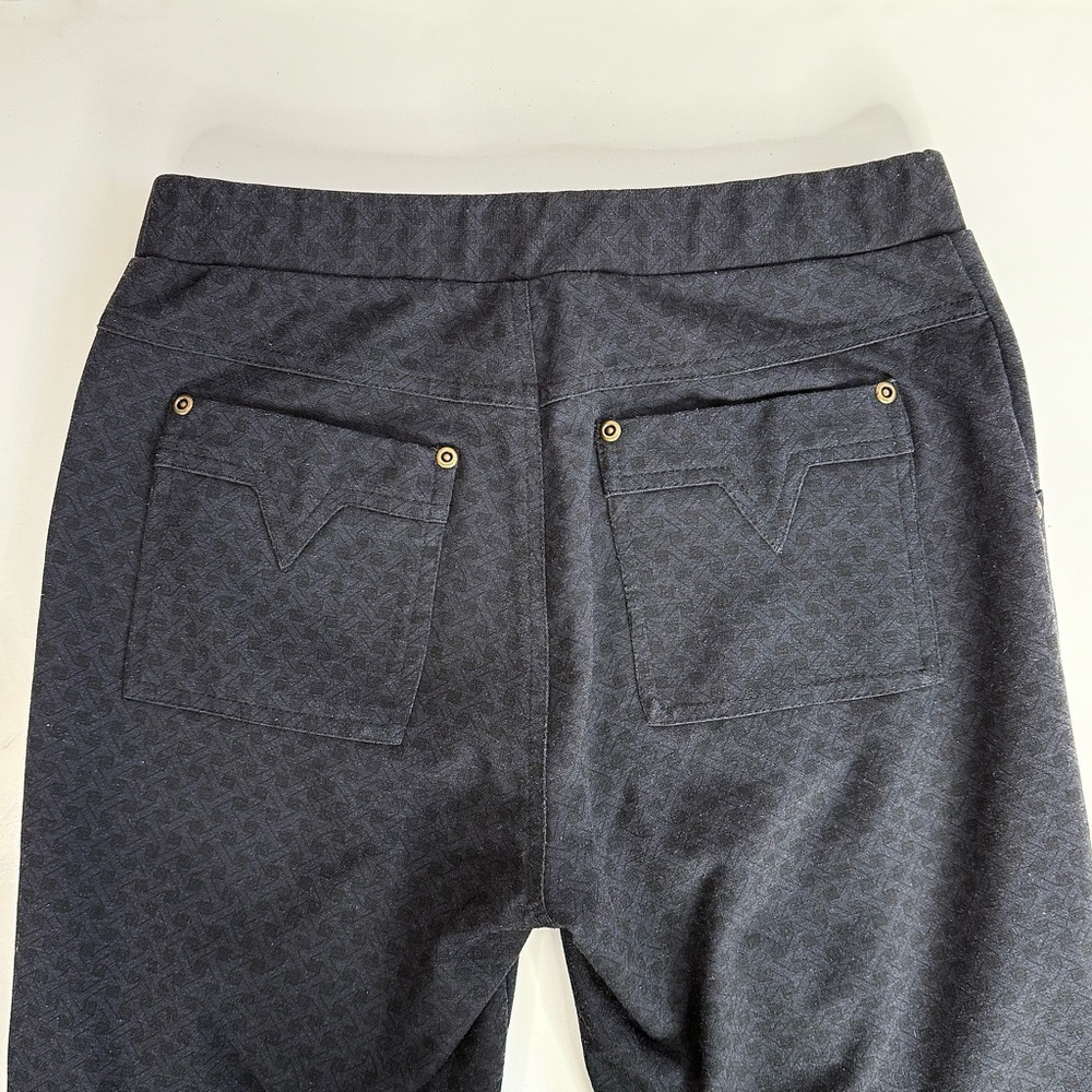 INSIGHT 26.5 Inch Waist Black Jacquard Print Pull On Slim Fit Size 4 Pants - Picture 5 of 13